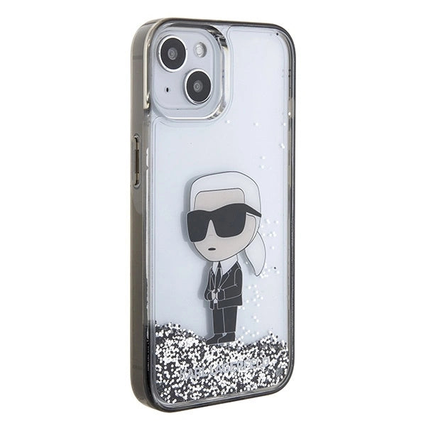 Karl Lagerfeld KLHCP15SLKKNSK iPhone 15 6.1" transparent hardcase Liquid Glitter Ikonik_3