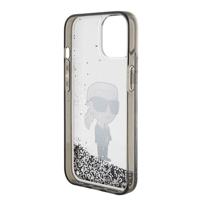 Karl Lagerfeld KLHCP15SLKKNSK iPhone 15 6.1" transparent hardcase Liquid Glitter Ikonik_6