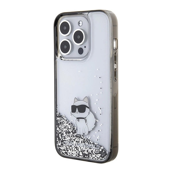 Karl Lagerfeld Liquid Glitter Choupette case for iPhone 15 Pro Max - transparent_1