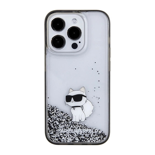 Karl Lagerfeld Liquid Glitter Choupette case for iPhone 15 Pro Max - transparent_2