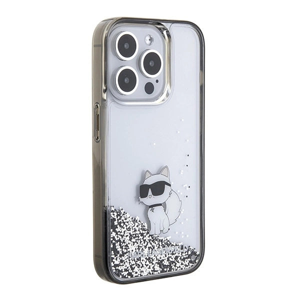Karl Lagerfeld Liquid Glitter Choupette case for iPhone 15 Pro Max - transparent_3