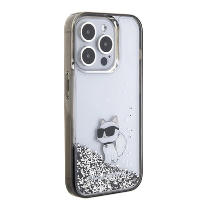 Karl Lagerfeld Liquid Glitter Choupette case for iPhone 15 Pro Max - transparent_3
