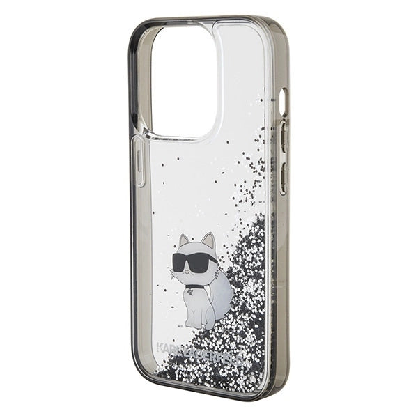 Karl Lagerfeld Liquid Glitter Choupette case for iPhone 15 Pro Max - transparent_5