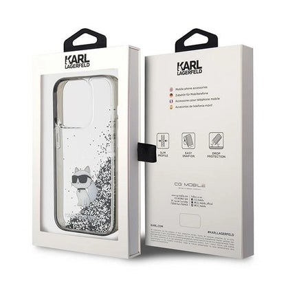 Karl Lagerfeld Liquid Glitter Choupette case for iPhone 15 Pro Max - transparent_7