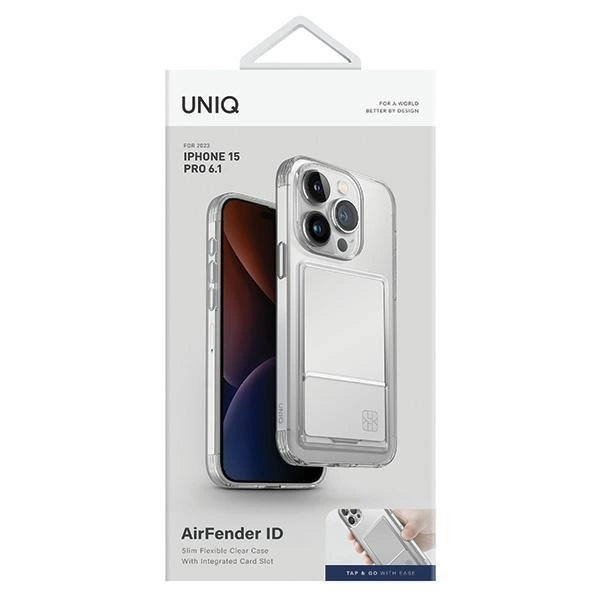 Uniq Air Fender ID Cardslot case for iPhone 15 Pro - transparent_1