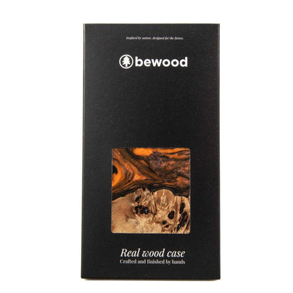 Wood and resin case for iPhone 15 Plus MagSafe Bewood Unique Orange - orange and black_5