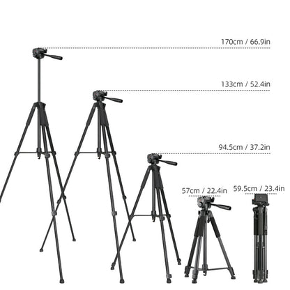 Aluminum photographic tripod with adjustable base - gray_1