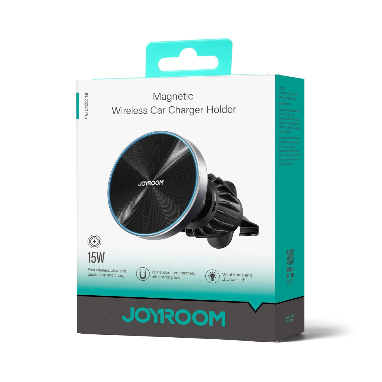 Joyroom magnetic car holder 15W wireless charger for air vent black (JR-ZS240 Pro)_8