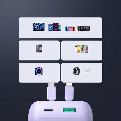 Joyroom JR-PBC06 mini power bank with built-in USB-C / Lightning cables 30W 10000mAh - purple_11