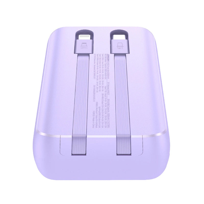 Joyroom JR-PBC06 mini power bank with built-in USB-C / Lightning cables 30W 10000mAh - purple_2