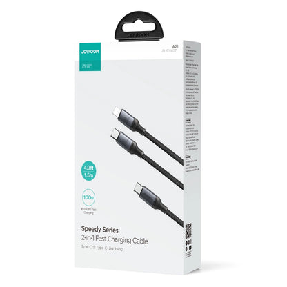 Joyroom Speedy Series S-A21 2in1 USB-C - USB-C / Lightning cable 100W 1.5m - black_4