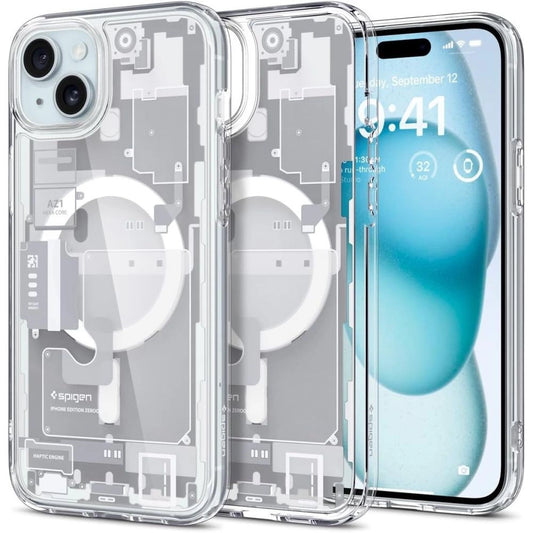 Spigen Ultra Hybrid Mag Case with MagSafe for iPhone 15 Plus - White (Zero One Pattern)_0
