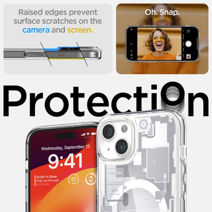 Spigen Ultra Hybrid Mag Case with MagSafe for iPhone 15 Plus - White (Zero One Pattern)_11
