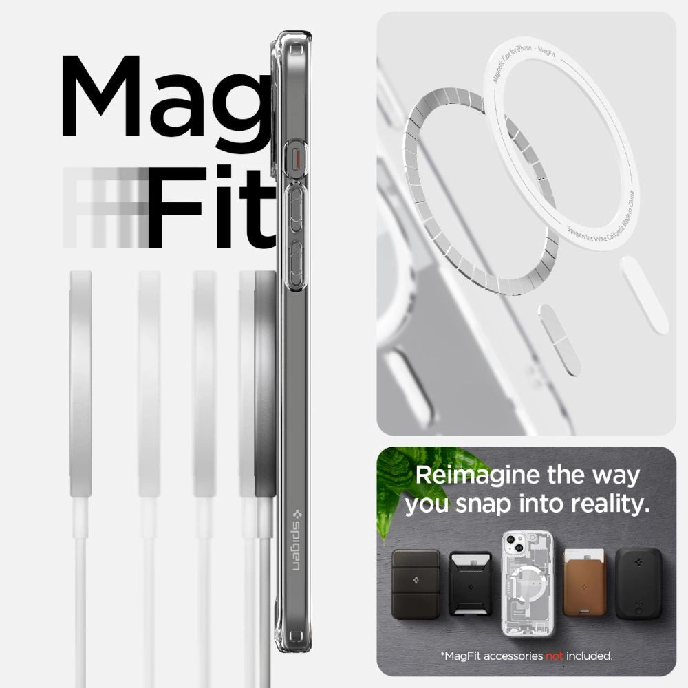 Spigen Ultra Hybrid Mag Case with MagSafe for iPhone 15 Plus - White (Zero One Pattern)_12
