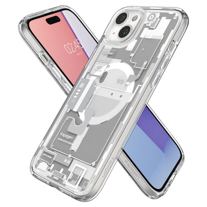 Spigen Ultra Hybrid Mag Case with MagSafe for iPhone 15 Plus - White (Zero One Pattern)_5