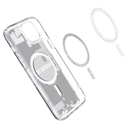 Spigen Ultra Hybrid Mag Case with MagSafe for iPhone 15 Plus - White (Zero One Pattern)_6