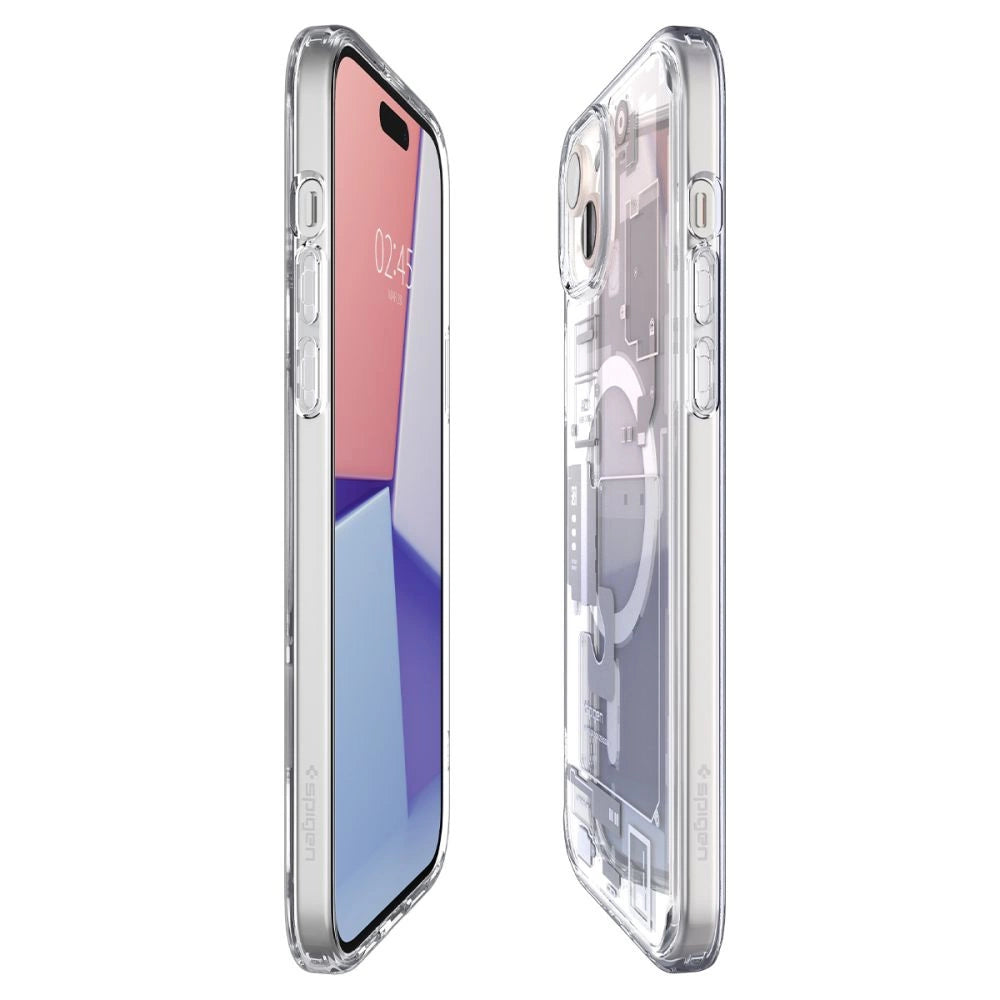 Spigen Ultra Hybrid Mag Case with MagSafe for iPhone 15 Plus - White (Zero One Pattern)_7