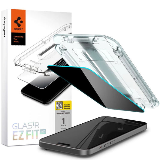 Spigen Glas.tR EZ Fit Privacy Tempered Glass for iPhone 15 Plus_0