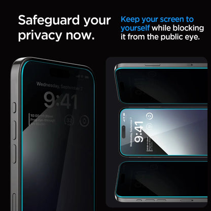Spigen Glas.tR EZ Fit Privacy Tempered Glass for iPhone 15 / 16_5