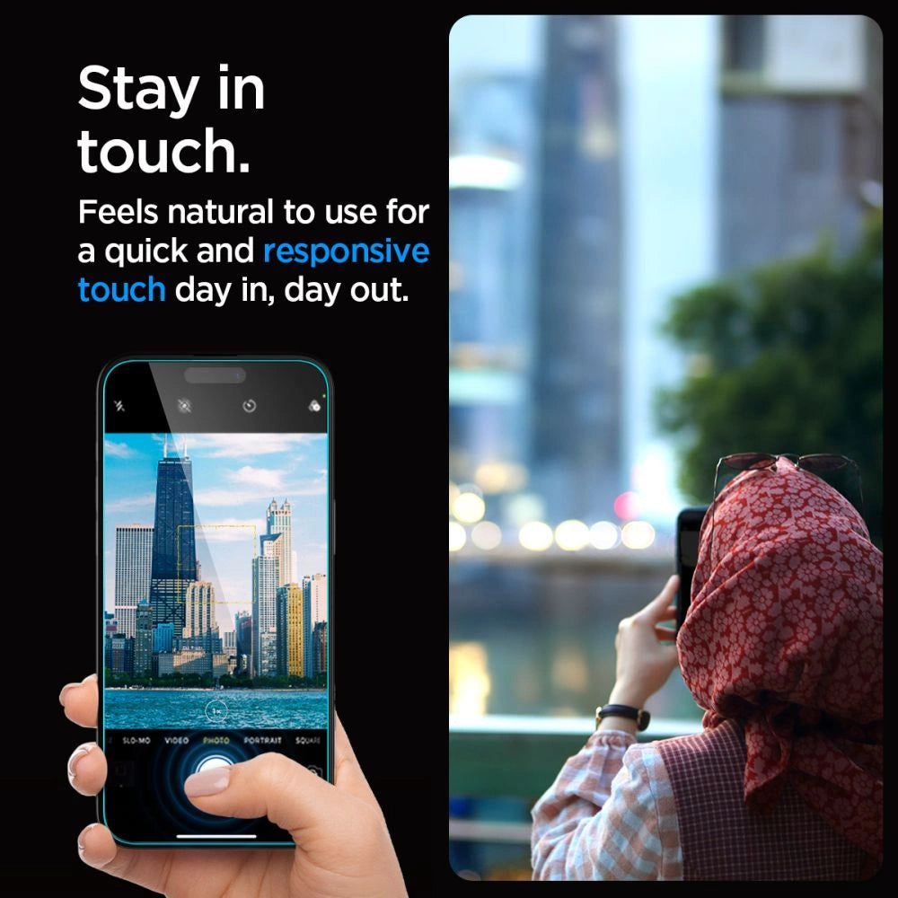 Spigen Glas.tR EZ Fit Privacy Tempered Glass for iPhone 15 / 16_8