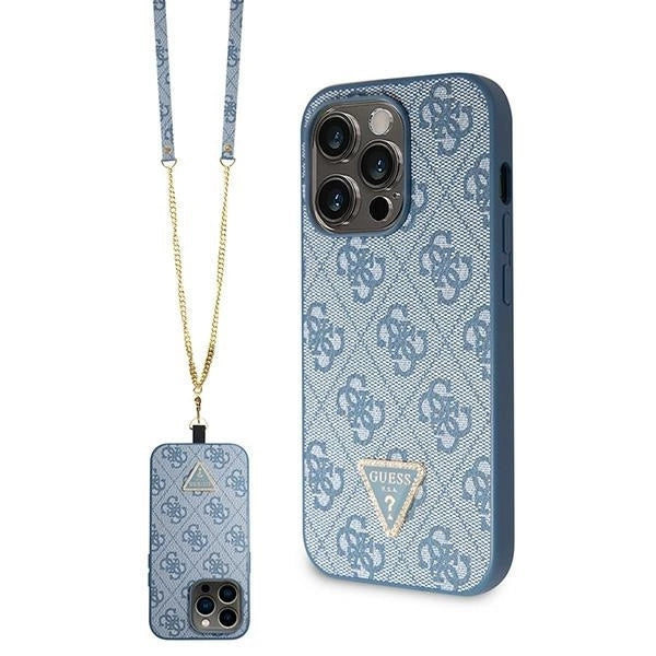 Guess GUHCP14LP4TDSCPB iPhone 14 Pro 6.1" blue/blue hardcase Crossbody 4G Metal Logo_0