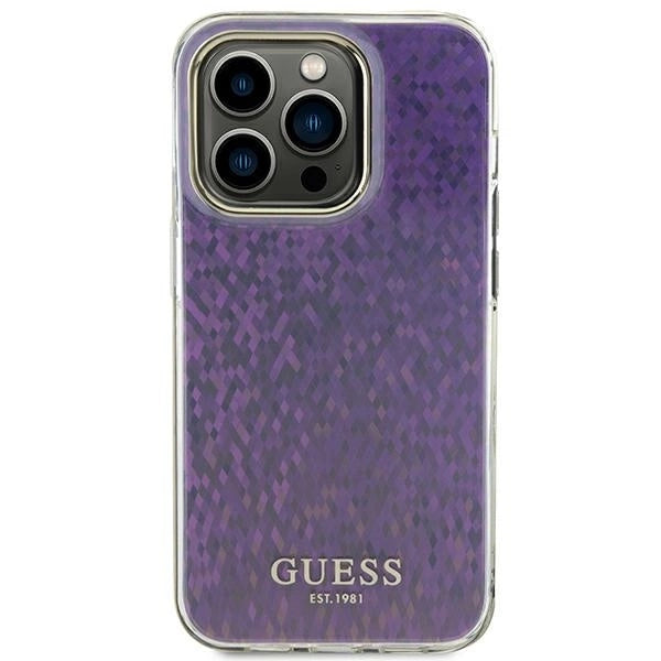 Guess GUHCP15LHDECMP iPhone 15 Pro 6.1&quot; pink/pink hardcase IML Faceted Mirror Disco Iridescent_2