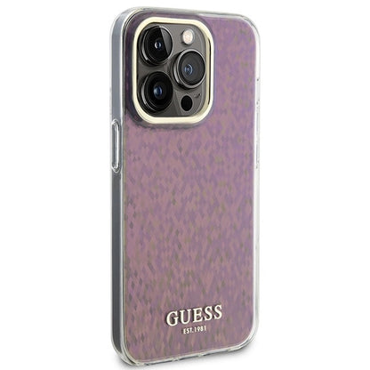 Guess GUHCP15LHDECMP iPhone 15 Pro 6.1&quot; pink/pink hardcase IML Faceted Mirror Disco Iridescent_3