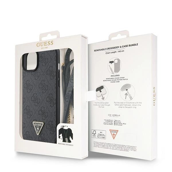 Guess GUHCP15MP4TDSCPK iPhone 15 Plus 6.7" black/black hardcase Crossbody 4G Metal Logo_8