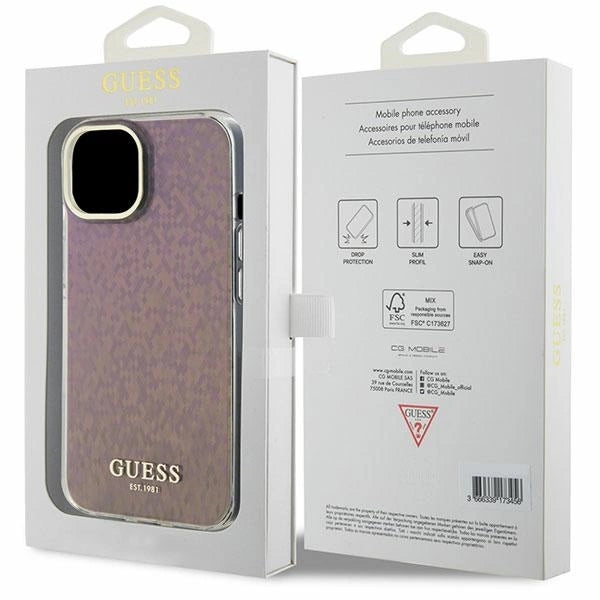 Guess GUHCP15SHDECMP iPhone 15 6.1&quot; pink/pink hardcase IML Faceted Mirror Disco Iridescent_7