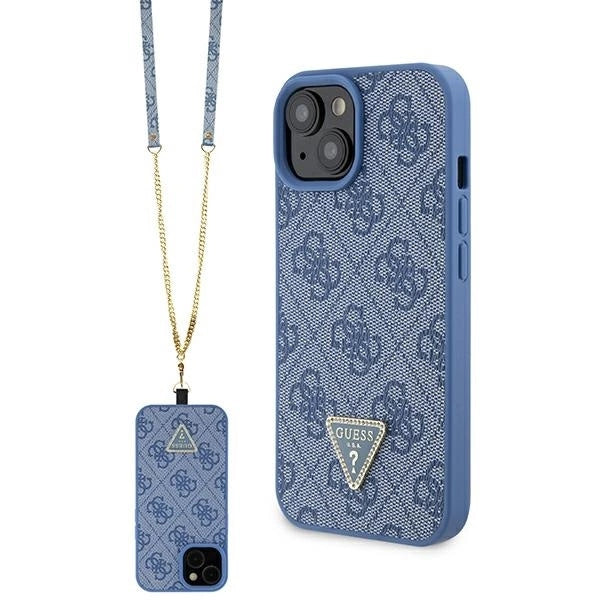 Guess GUHCP15SP4TDSCPB iPhone 15 6.1" blue/blue hardcase Crossbody 4G Metal Logo_0