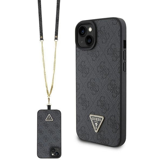 Guess GUHCP15SP4TDSCPK iPhone 15 6.1" black/black hardcase Crossbody 4G Metal Logo_0
