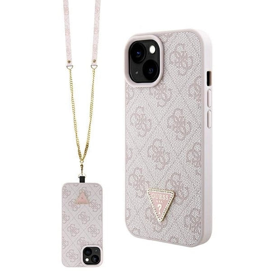 Guess GUHCP15SP4TDSCPP iPhone 15 6.1&quot; pink/pink hardcase Crossbody 4G Metal Logo_0
