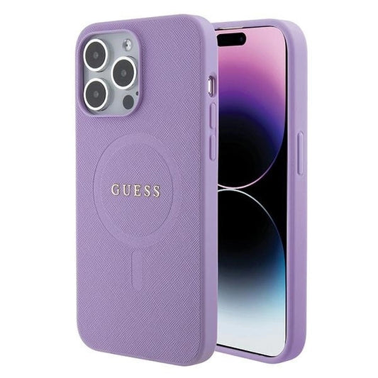 Guess GUHMP15XPSAHMCU iPhone 15 Pro Max 6.7&quot; purple/purple hardcase Saffiano MagSafe_0