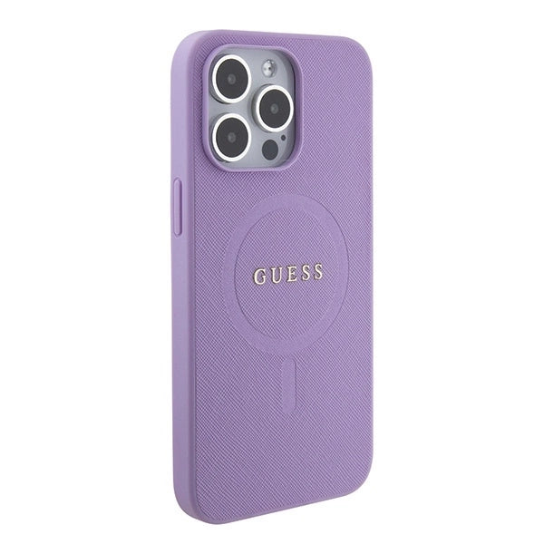 Guess GUHMP15XPSAHMCU iPhone 15 Pro Max 6.7&quot; purple/purple hardcase Saffiano MagSafe_3