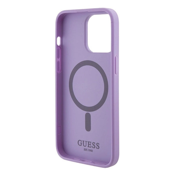 Guess GUHMP15XPSAHMCU iPhone 15 Pro Max 6.7&quot; purple/purple hardcase Saffiano MagSafe_6