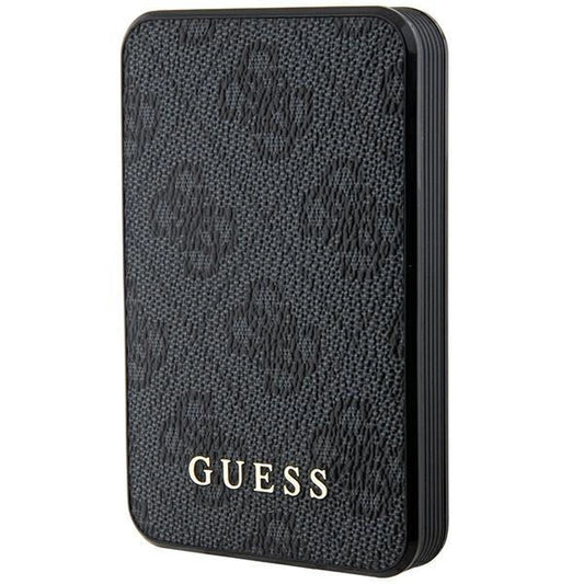 Guess Powerbank 15W GUPB5LP4GEGK 5000mAh black/black 4G Leather Metal Logo_0
