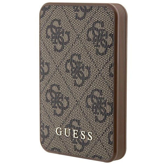 Guess Powerbank 15W GUPB5LP4GEGW 5000mAh brown/brown 4G Leather Metal Logo_0