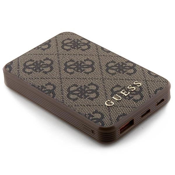 Guess Powerbank 15W GUPB5LP4GEGW 5000mAh brown/brown 4G Leather Metal Logo_2