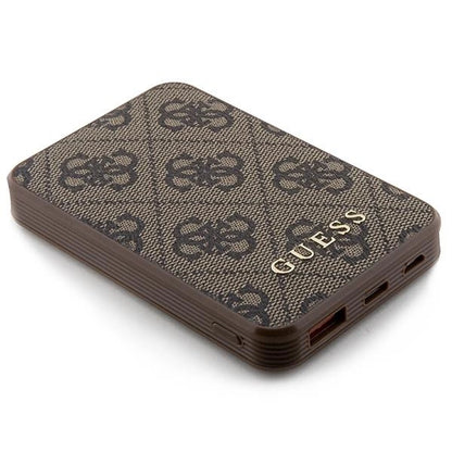 Guess Powerbank 15W GUPB5LP4GEGW 5000mAh brown/brown 4G Leather Metal Logo_2