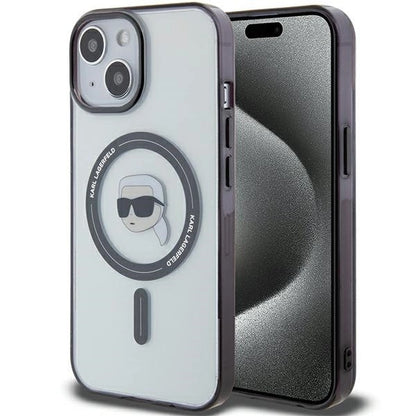 Karl Lagerfeld KLHMP15SHKHNOTK iPhone 15 6.1" transparent hardcase IML Karl`s Head MagSafe_0