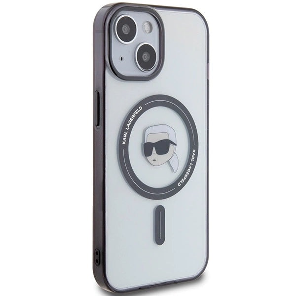 Karl Lagerfeld KLHMP15SHKHNOTK iPhone 15 6.1" transparent hardcase IML Karl`s Head MagSafe_3