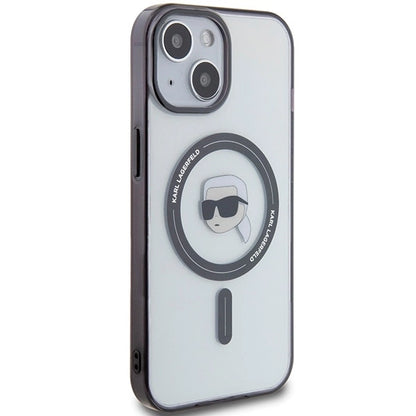 Karl Lagerfeld KLHMP15SHKHNOTK iPhone 15 6.1" transparent hardcase IML Karl`s Head MagSafe_3