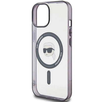 Karl Lagerfeld KLHMP15SHKHNOTK iPhone 15 6.1" transparent hardcase IML Karl`s Head MagSafe_5