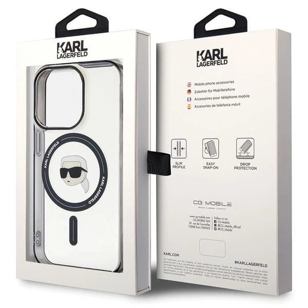 Karl Lagerfeld KLHMP15XHKHNOTK iPhone 15 Pro Max 6.7" transparent hardcase IML Karl`s Head MagSafe_7