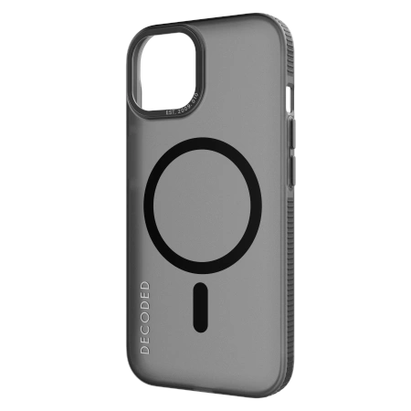 Decoded Transparent Grip Case with MagSafe for iPhone 15 Plus - gray and black_1