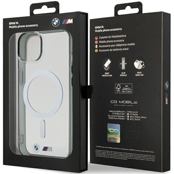 Etui BMW Silver Ring MagSafe do iPhone 15 - przezroczyste_7