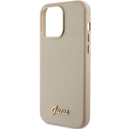 Guess Glitter Glossy Script case for iPhone 15 Pro - gold_5