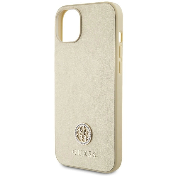 Guess Leather 4G Metal Logo Strass case for iPhone 15 - gold_5