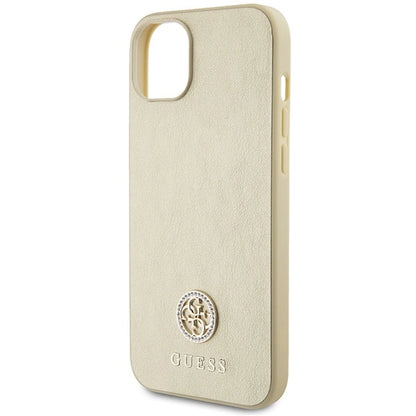 Guess Leather 4G Metal Logo Strass case for iPhone 15 - gold_5
