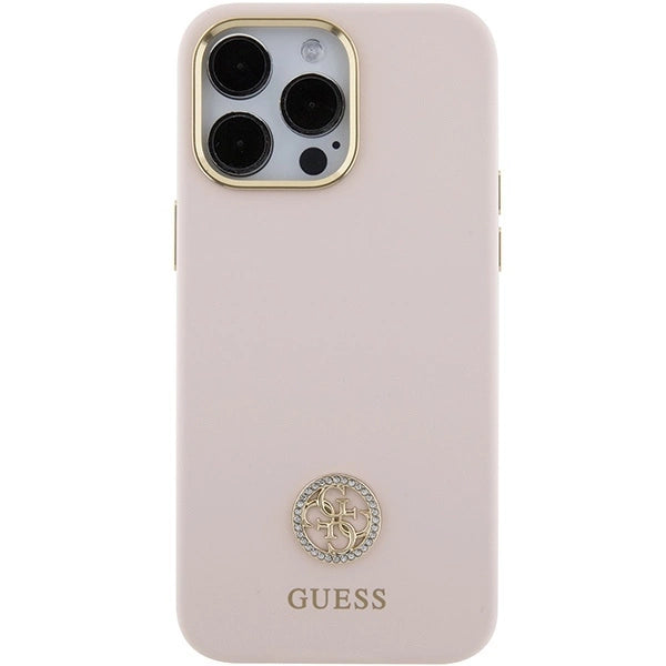 Guess Silicone Logo Strass 4G case for iPhone 15 Pro Max - pink_2